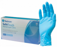 SafeTouch Slim Blue голубые, 1175, 4 г (Medicom) Перчатки смотровые нитриловые текстурированные без пудры н/с